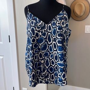 Express Size XL Tank Blue Black Tan White